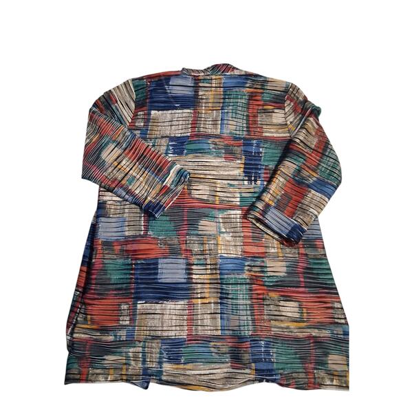 Multiples Patchwork Womens size XL Art tk Wear Artsy OldMoney Colorful Cardigan - Picture 4 of 14